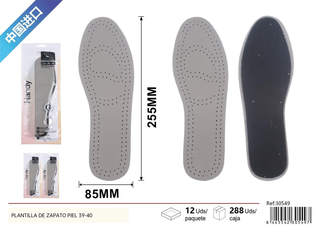Plantilla de piel para zapato de mujer 39-40 - Accesorios de calzado