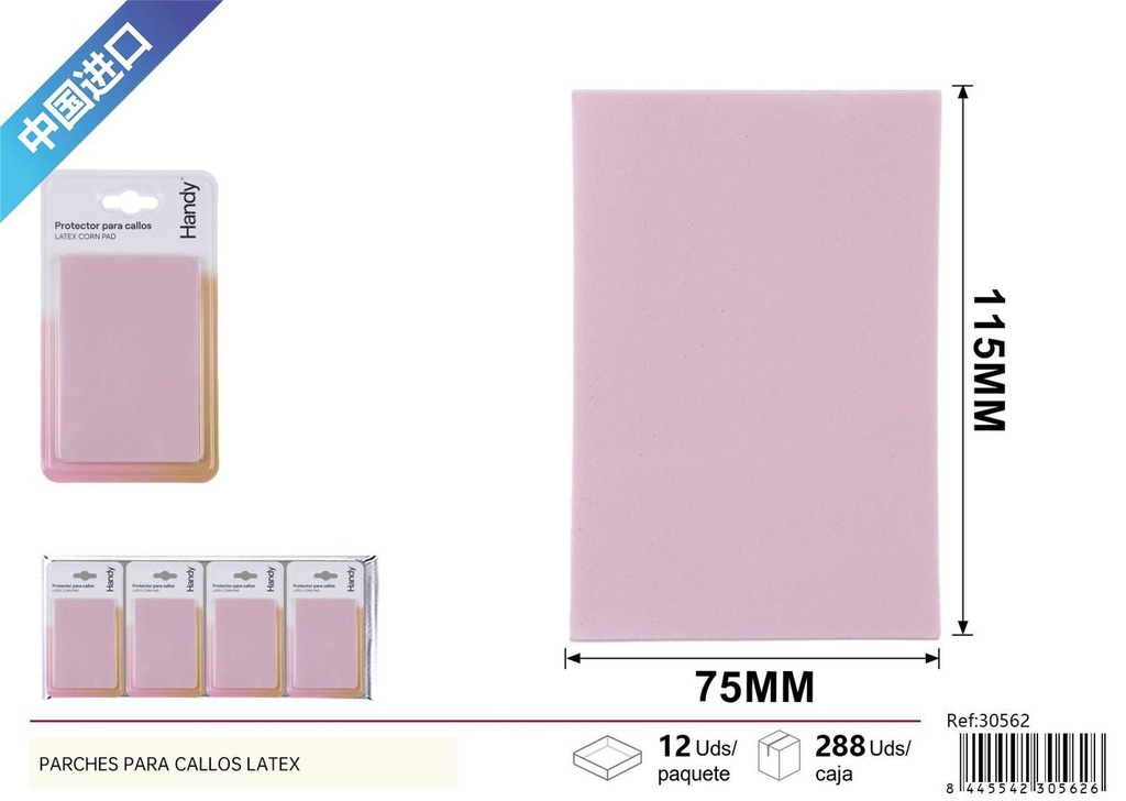 Parches de callos látex en forma rectangular (rosado) - Accesorios de costura