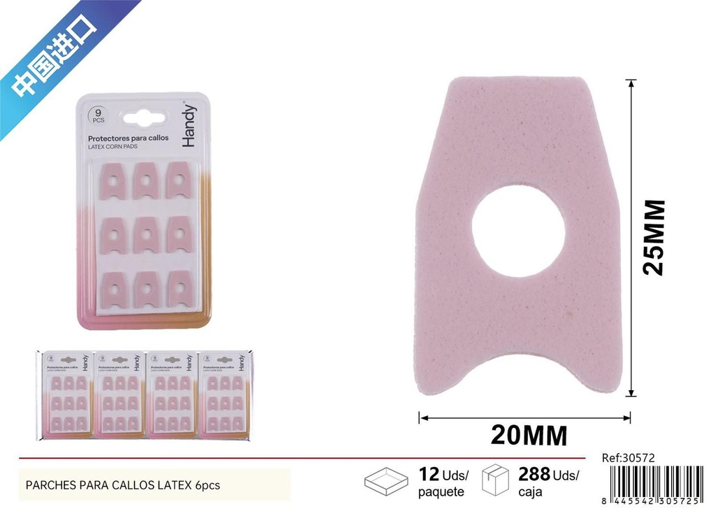 Parches de callos látex de múltiples tamaños (rosado) (6pcs) - Accesorios de costura