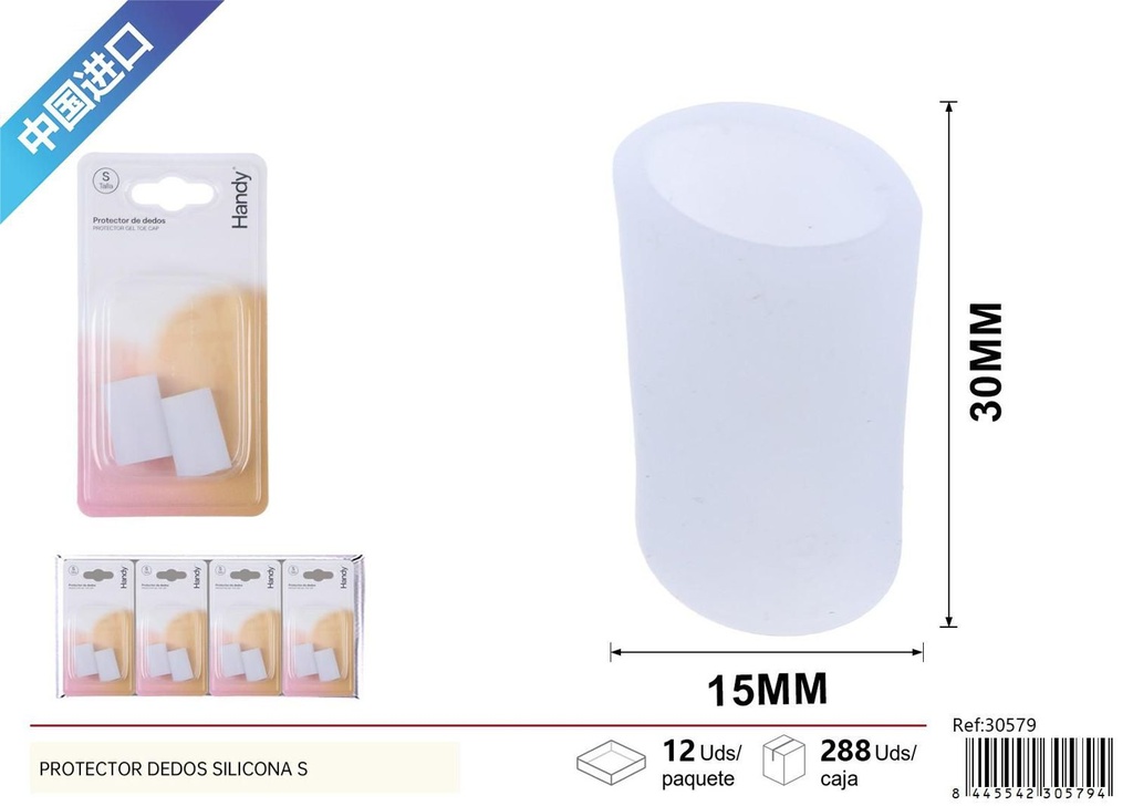 Protector de dedos silicona talla S para comodidad y protección