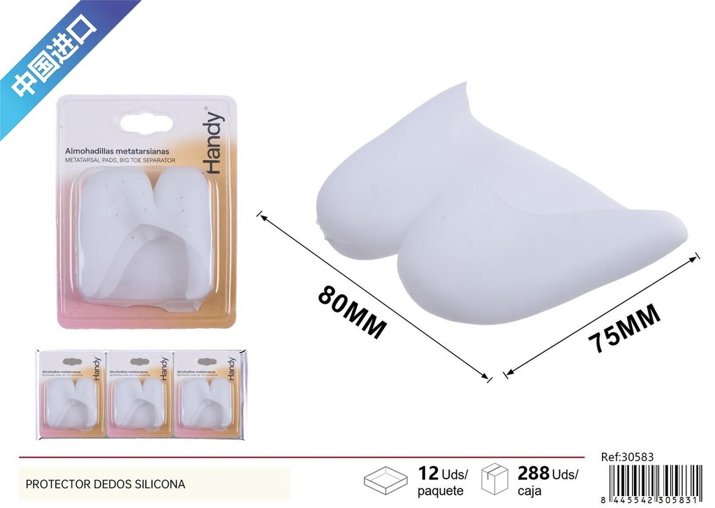 Protector de dedos de silicona blanco para comodidad del calzado