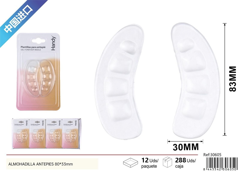 Almohadilla para antepiés 83*33 mm - Comodidad para el pie