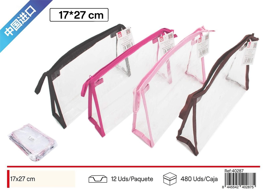 Neceser transparente mediano - Estuches de belleza y toiletry