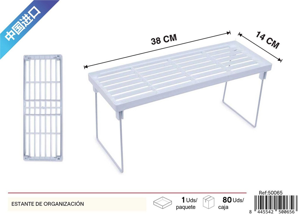 Estante de organización - Bandeja plegable de plástico para cocina