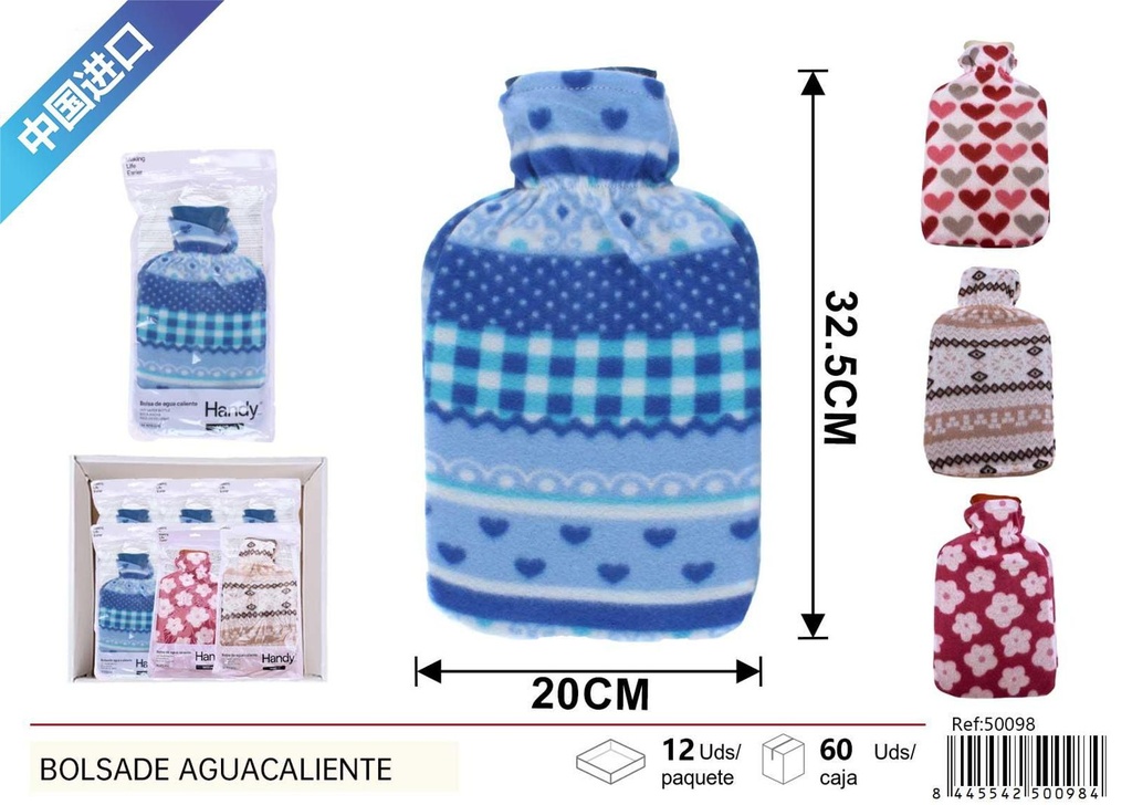 Bolsa de agua caliente con funda de lana para confort y bienestar