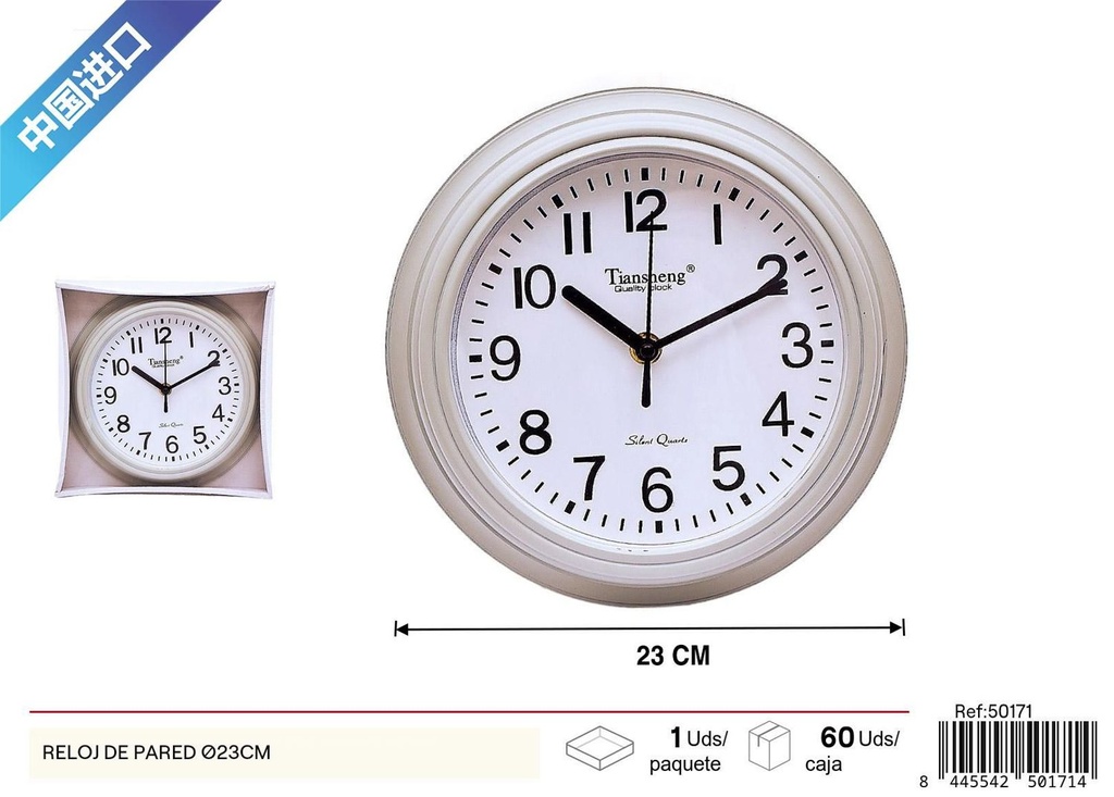 Reloj de pared Ø23cm - Decoración del hogar