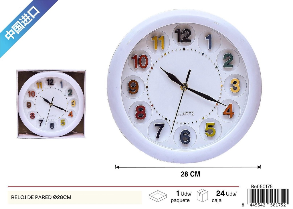 Reloj de pared Ø28 cm - Decoración del hogar y accesorios
