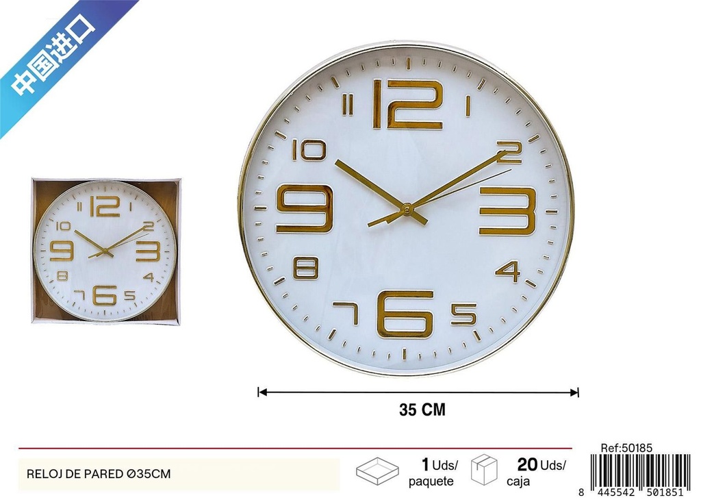 Reloj de pared Ø35 cm - Decoración del hogar