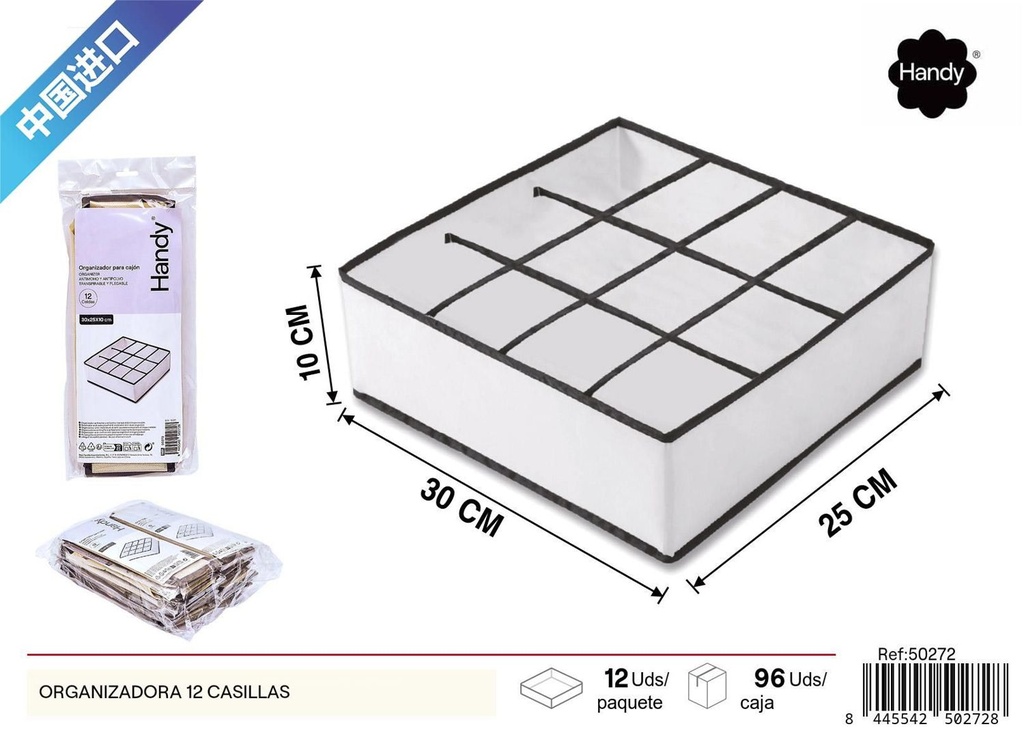 Organizadora 12 casillas para almacenamiento y orden