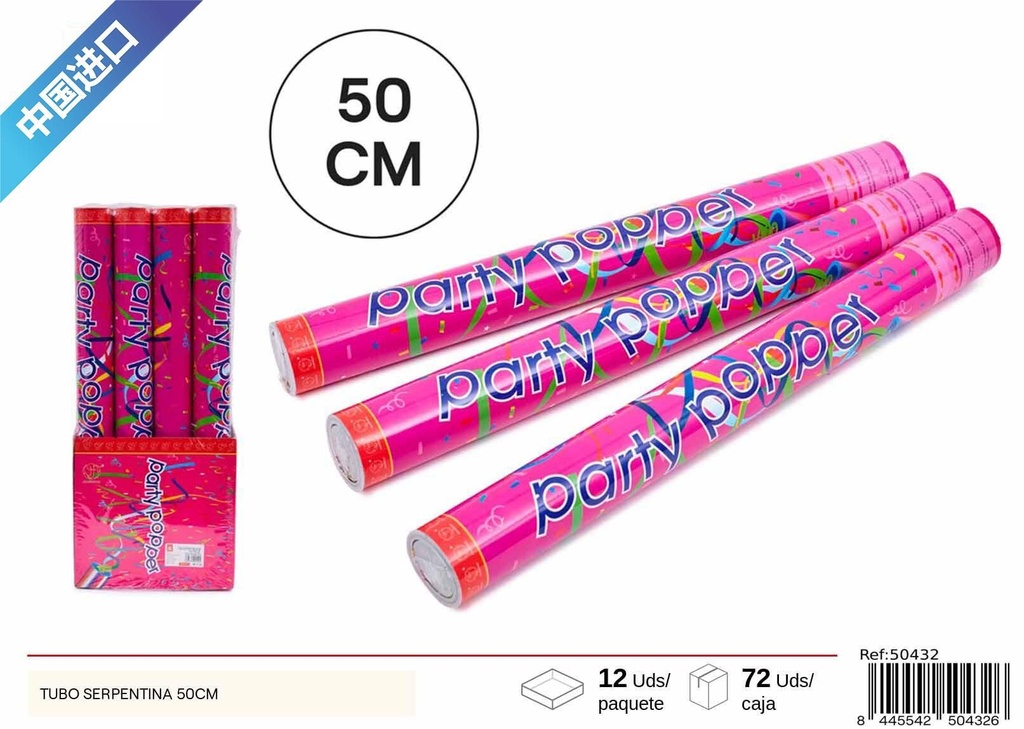 Tubo de serpentina de 50 cm - Artículos de fiesta y celebraciones