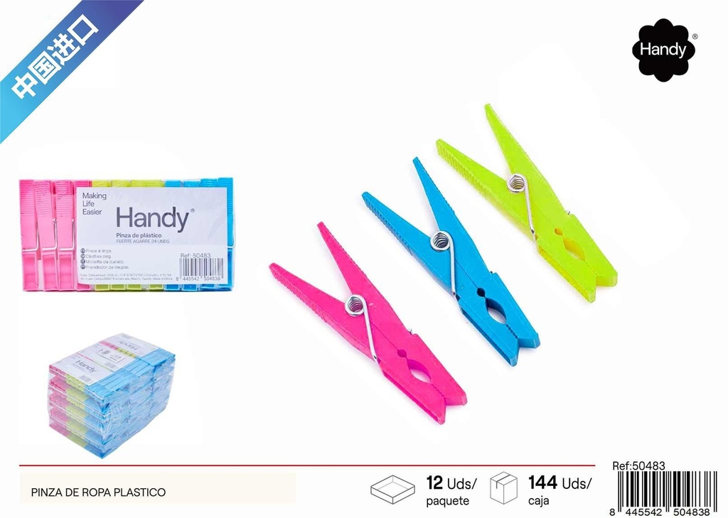 Pinza de ropa de plástico con extremo cuadrado 24 pcs - Accesorios de limpieza