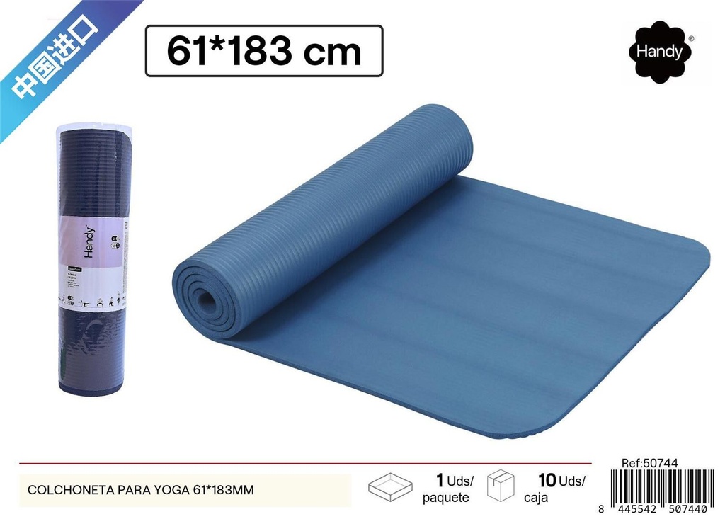 Colchoneta para yoga NBR 10mm 61x183mm para ejercicios y meditación