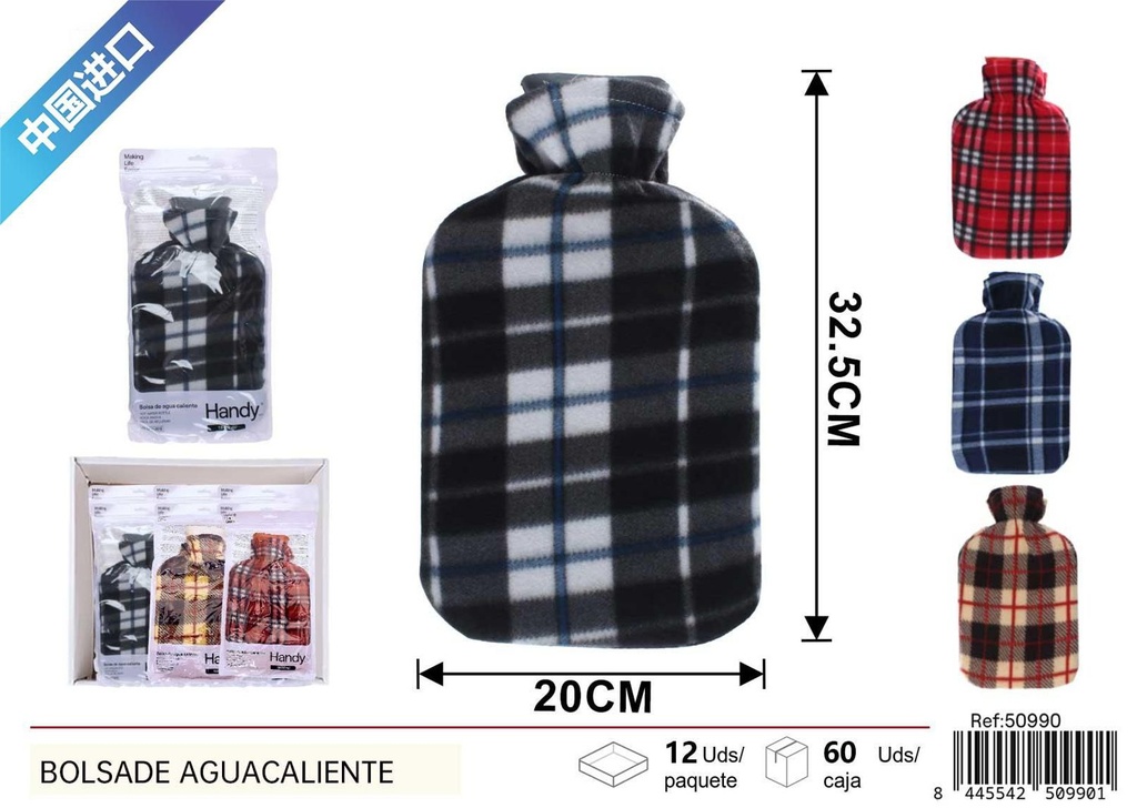 Bolsa de agua caliente cuadrada 45% de goma - Accesorios de invierno