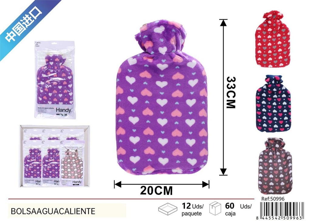 Bolsa de agua caliente con diseño estampado para alivio