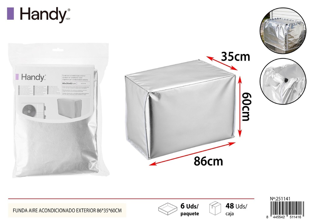 Funda protectora para aire acondicionado exterior 86x35x60 cm - Accesorios para el hogar