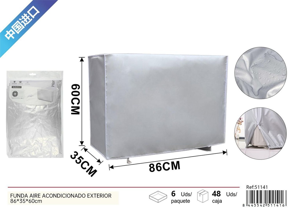 Funda de aire acondicionado exterior 86x35x60 cm - Protección para electrodomésticos