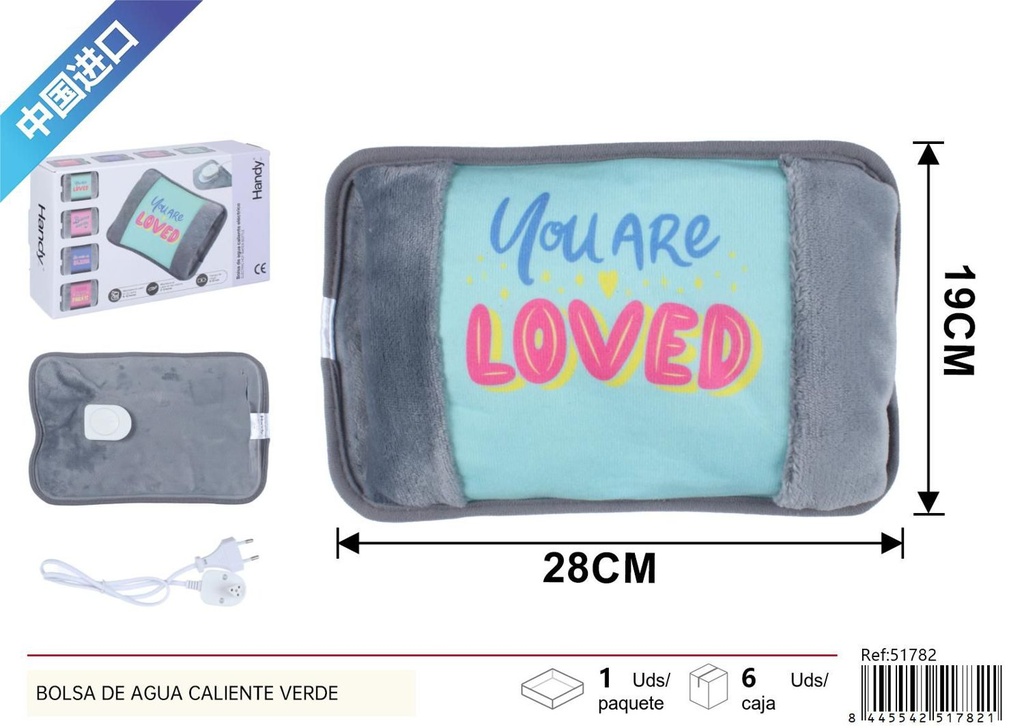 Bolsa de agua caliente con estampado LOVE - Artículos de novedad