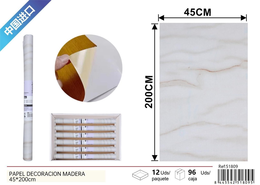 Papel decoración piedra 45*200cm - Materiales para revestimiento de paredes