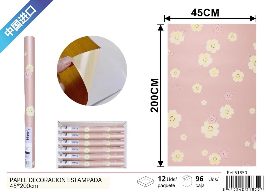 Papel decorativo estampado 45 x 200 cm - Decoración y vinilos