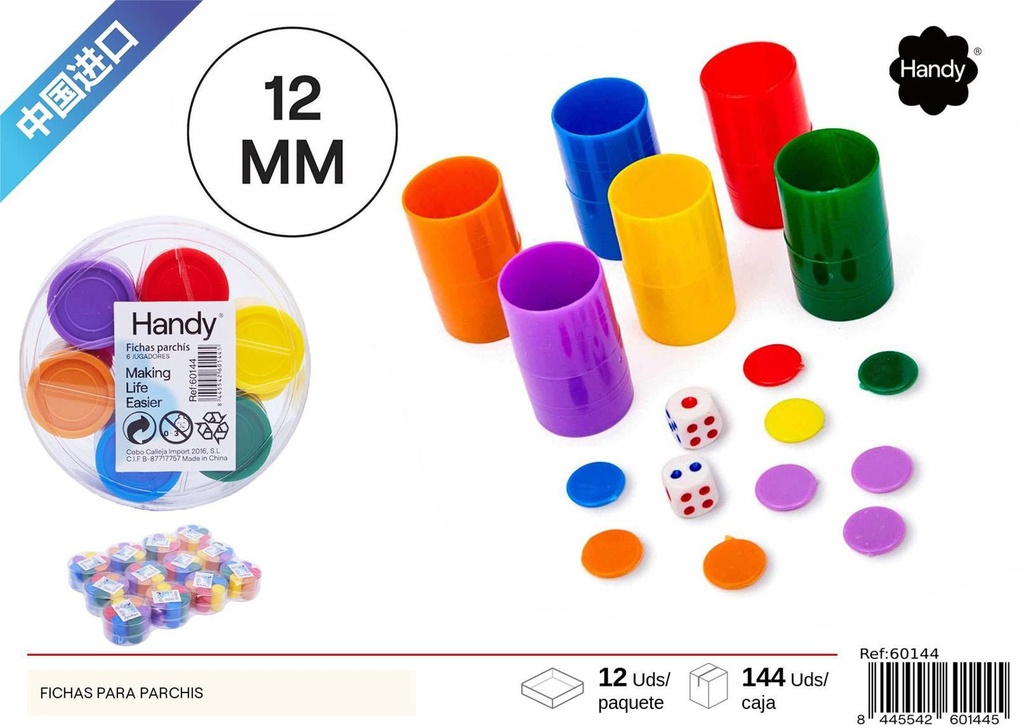 Fichas para Parchis para juegos de mesa