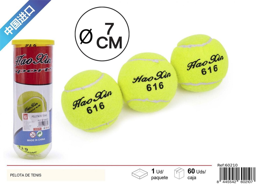 Pelota de tenis tubular para entrenamiento y juego