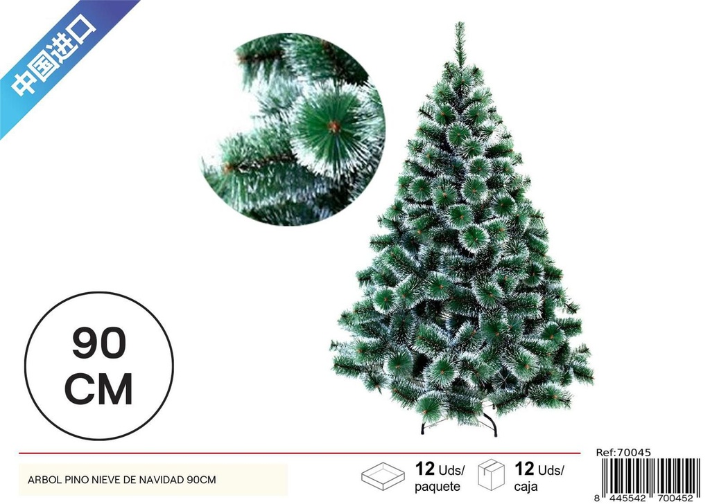 Árbol de Navidad nevado 90 cm - Decoración navideña