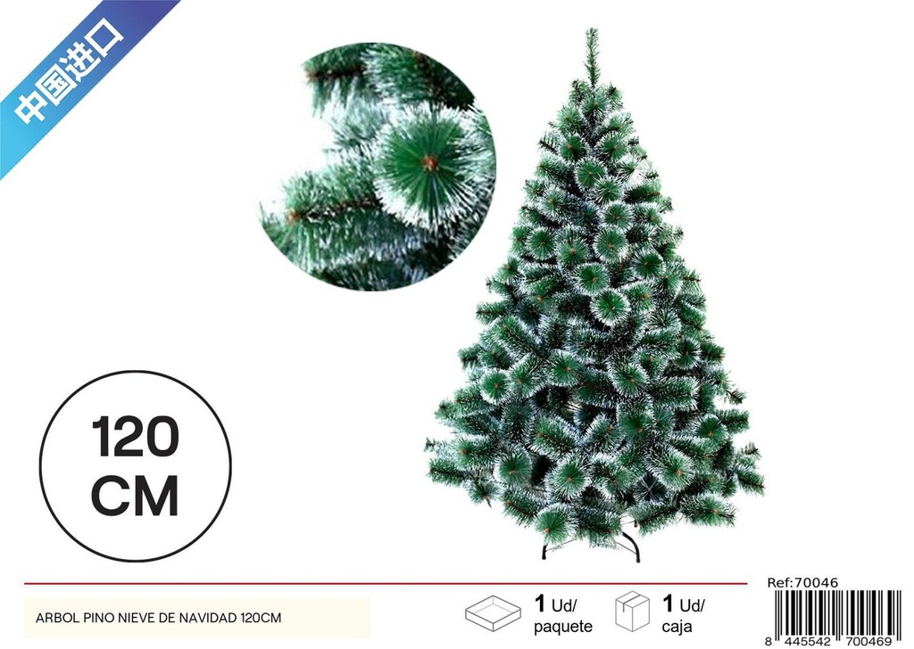 Árbol de Navidad con nieve 120cm - Decoración navideña