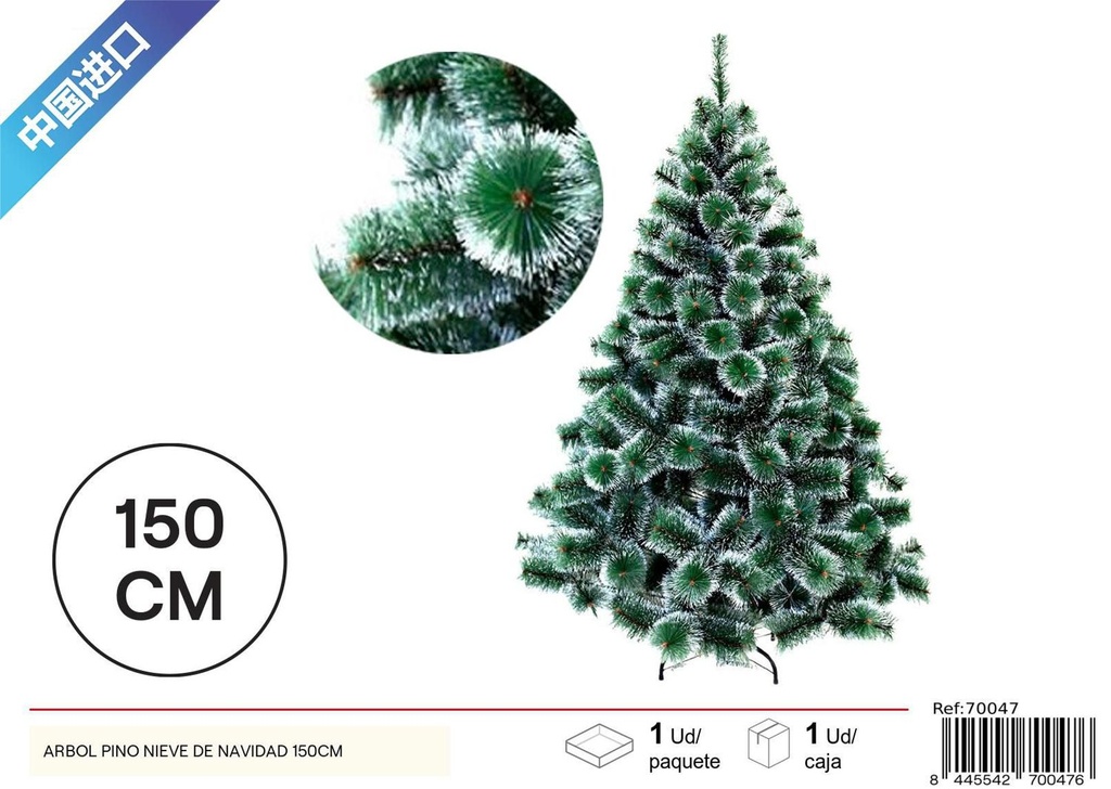 Árbol de Navidad con nieve 150 cm 126T - Decoración navideña