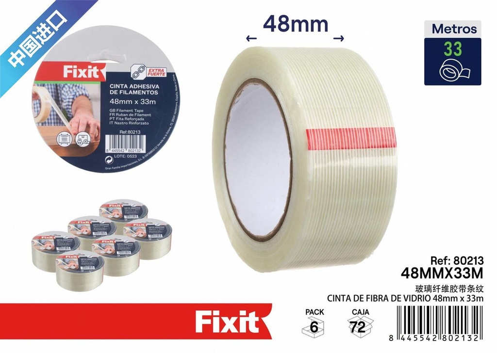 Cinta de fibra de vidrio 48mm*33m - Cintas de embalaje