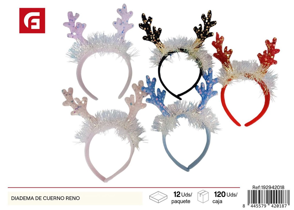 Diadema cuerno de reno - Accesorios para fiestas