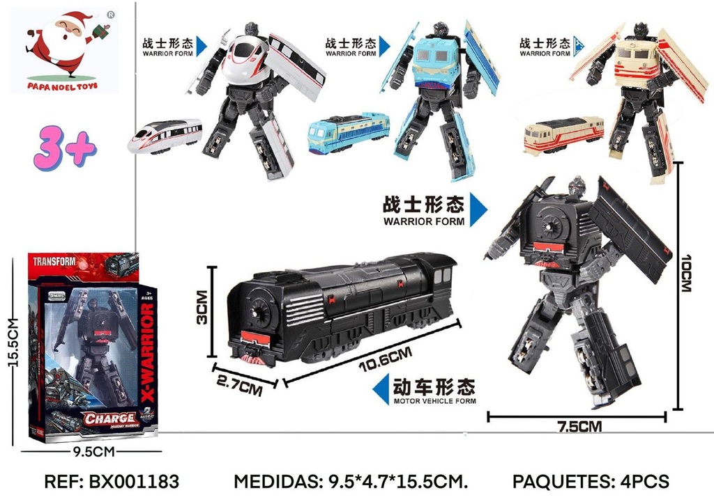 Robot tren transformable para niños y coleccionistas