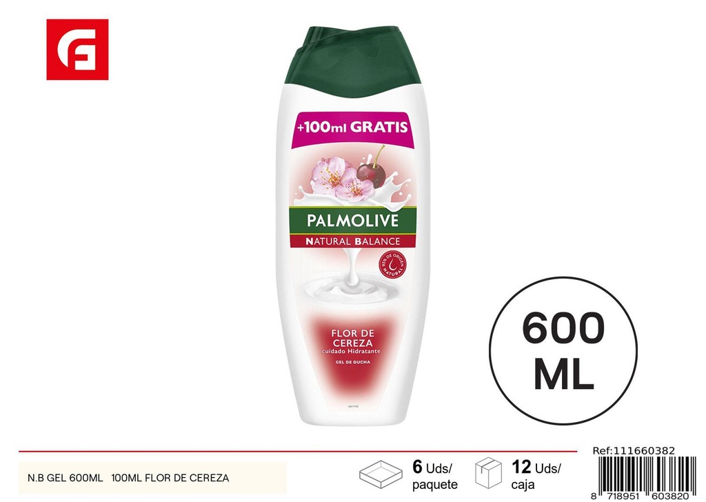 Gel de ducha N.B 600ml + 100ml flor de cereza para cuidado personal