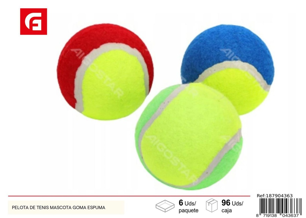 Pelota de tenis para mascota de goma espuma para juegos de perros