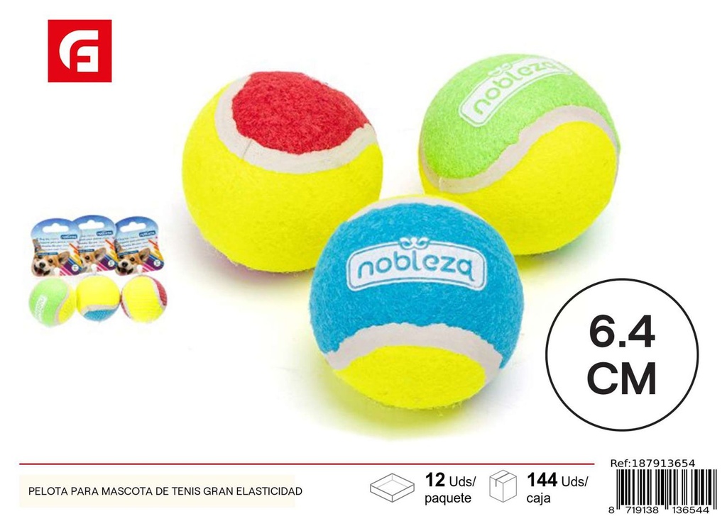 Pelota para mascota de tenis gran elasticidad - Juguetes para mascotas