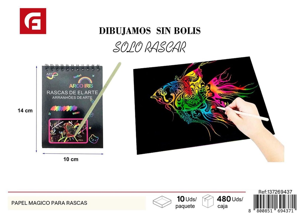 Papel mágico para rascar para actividades creativas y entretenimiento