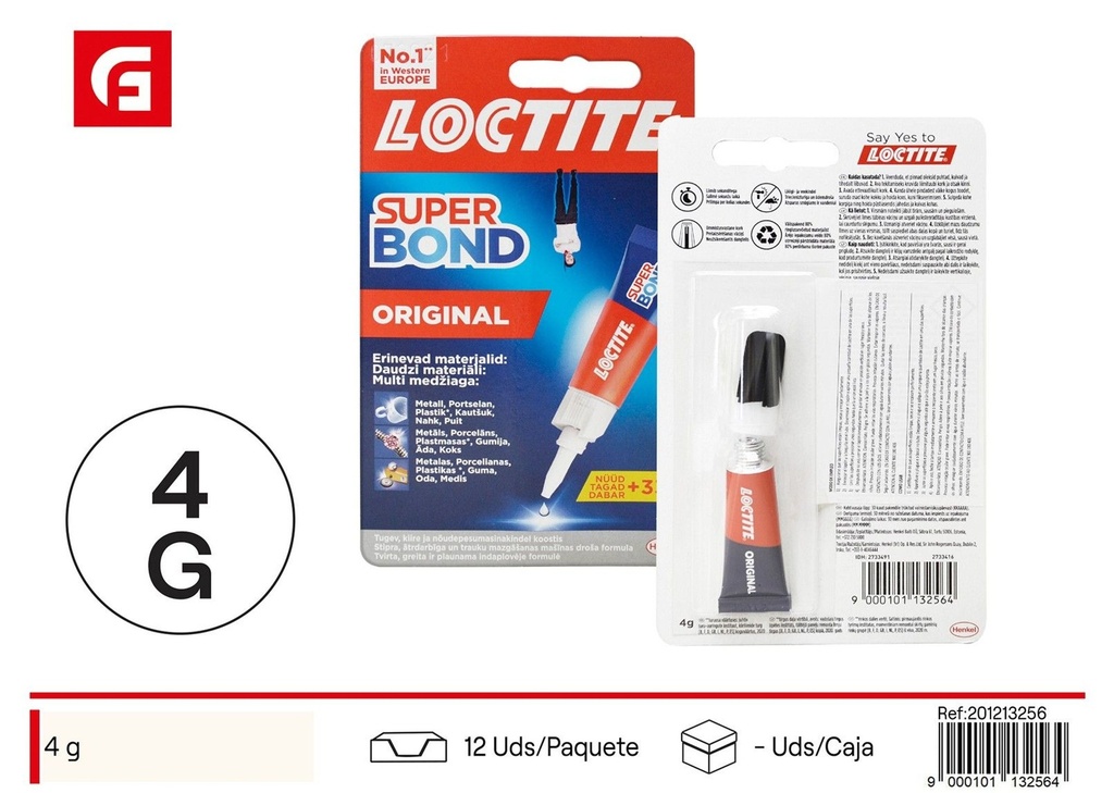 Cemento Loctite Super Bond 4g - Materiales para manualidades y pegamentos