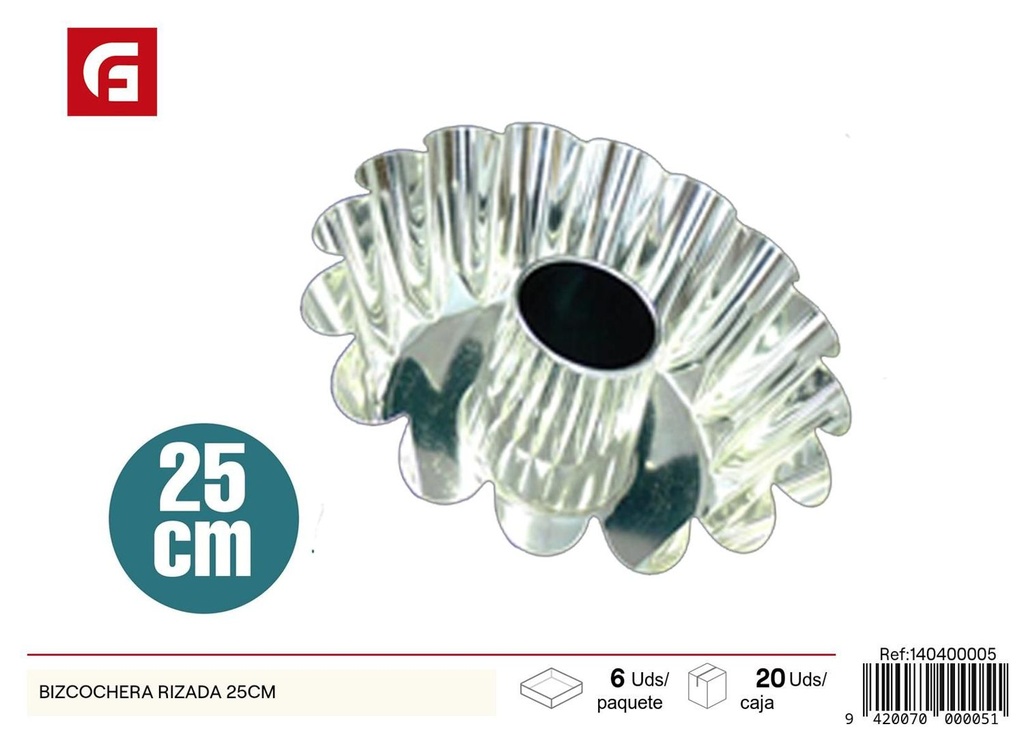 Bizcochera rizada 25 cm - Moldes para hornear