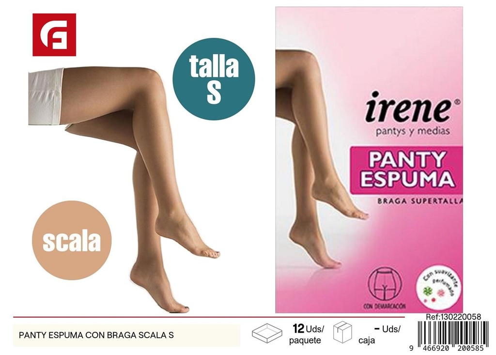 Panty espuma con braga Scala S para comodidad diaria