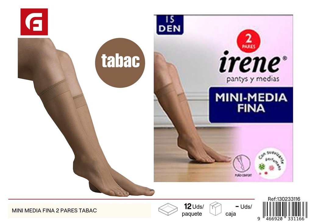 Medias finas mini 2 pares tabaco - Accesorios de ropa