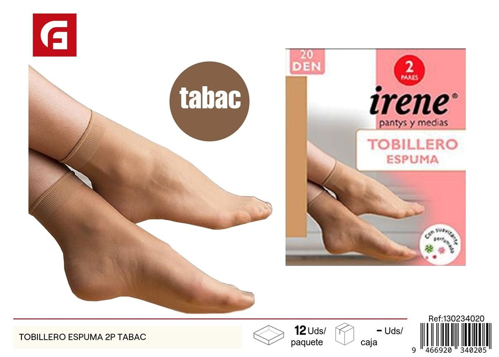 Panty tobillero espuma 2P en tabac - Medias