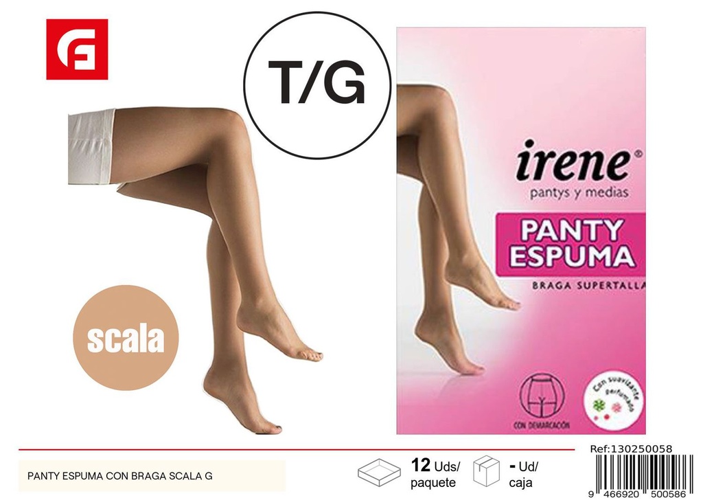 Panty espuma con braga Scala talla G para mujer