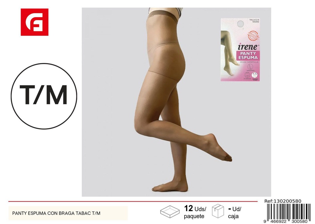 Panty espuma con braga tabaco T/M - Ropa íntima y accesorios de mercería