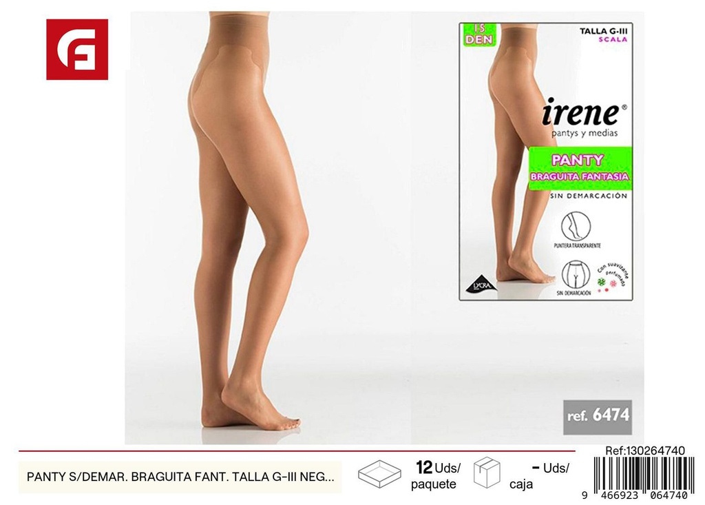 Medias fantasía talla G-III negro - Ropa interior