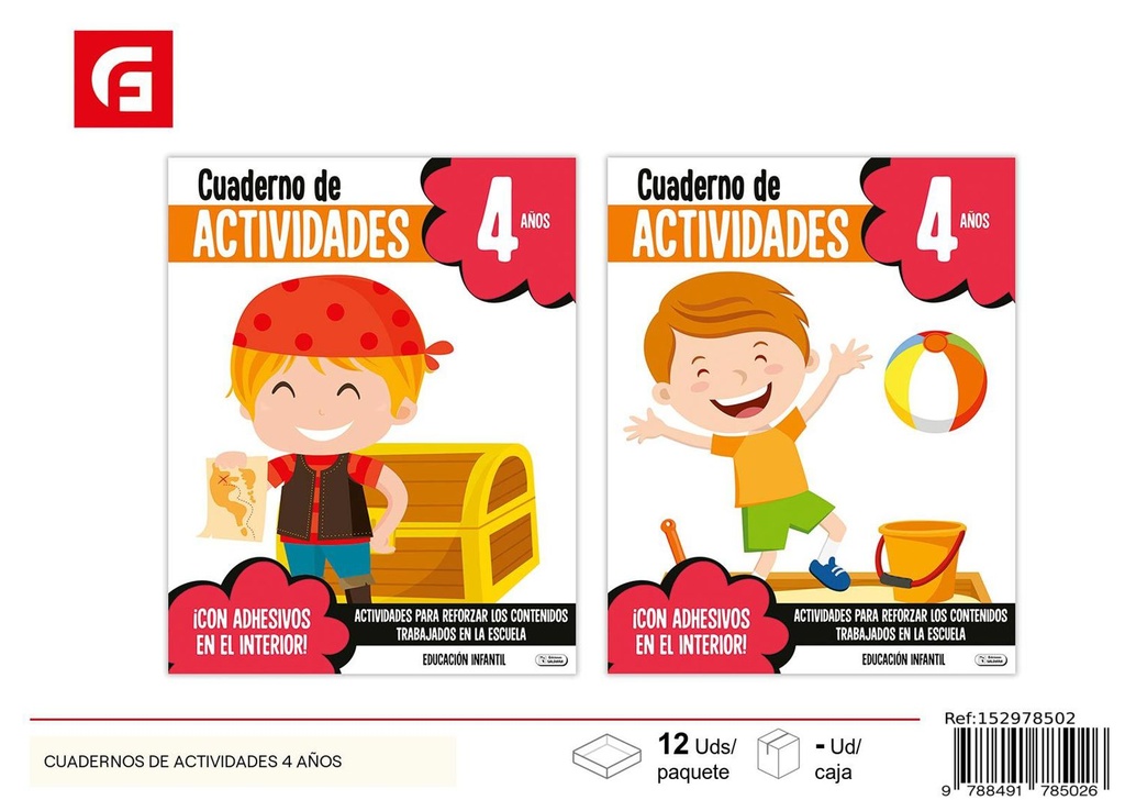 Colección cuadernos de actividades para niños 4 años - Material escolar