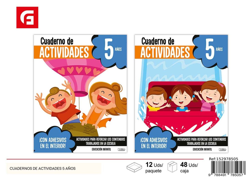 Colección cuadernos de actividades para niños 5 años - Material escolar