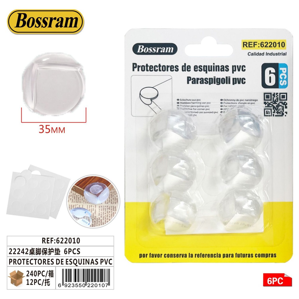 Protectores de esquinas en PVC 6pcs - Accesorios del hogar