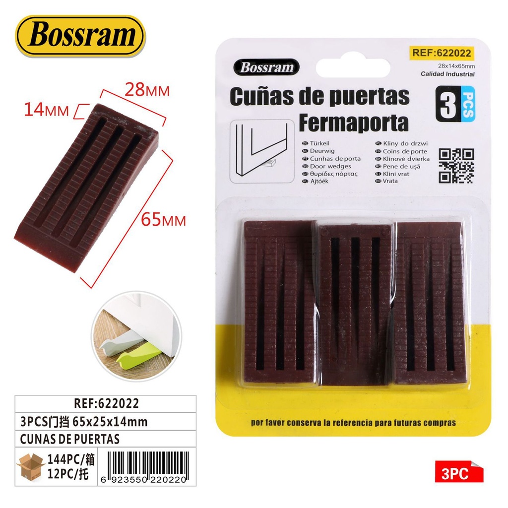 Cunas de puertas (3 piezas) 65x25x14 mm - Bazar