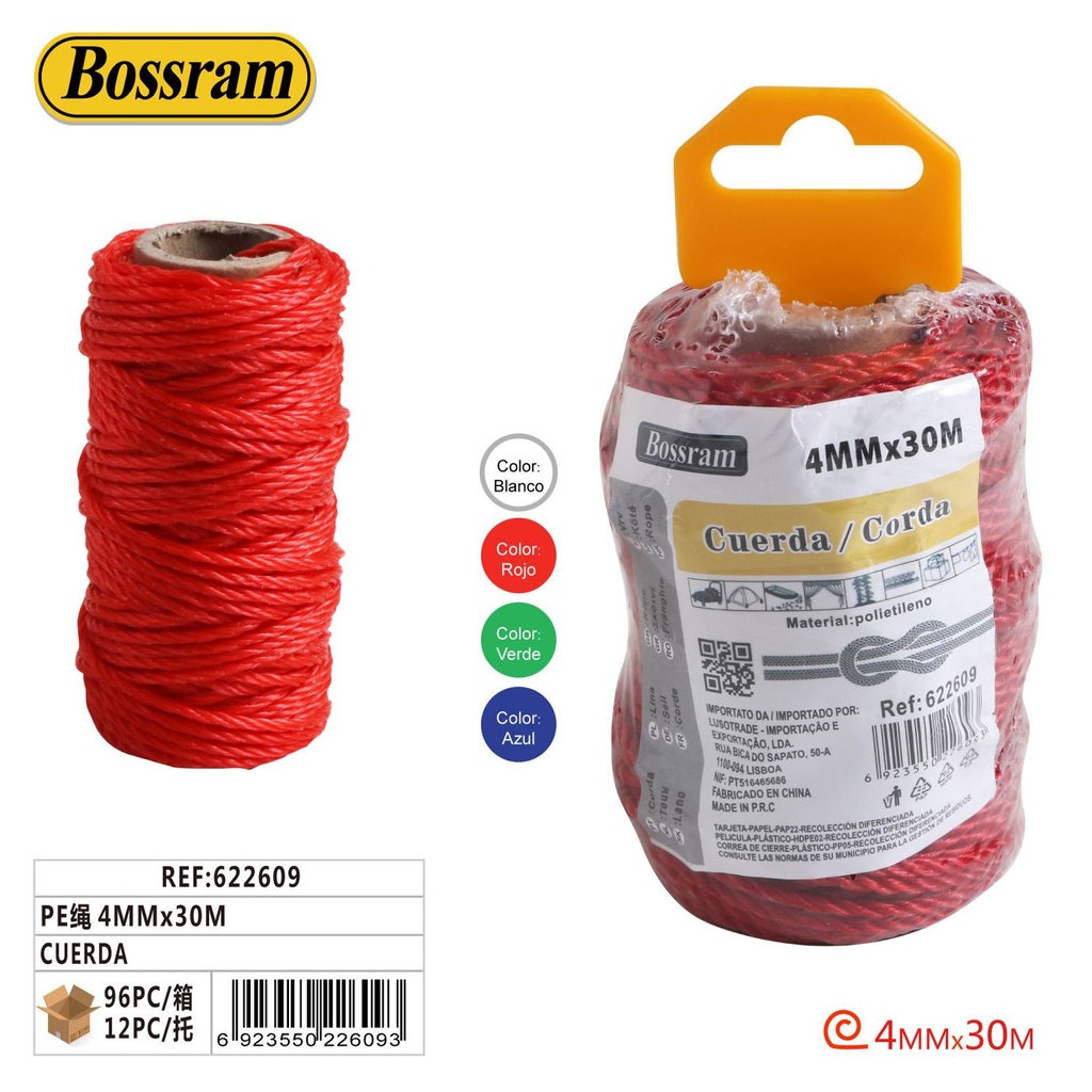 Cuerda PE 4mm x 30m - Suministros de ferretería