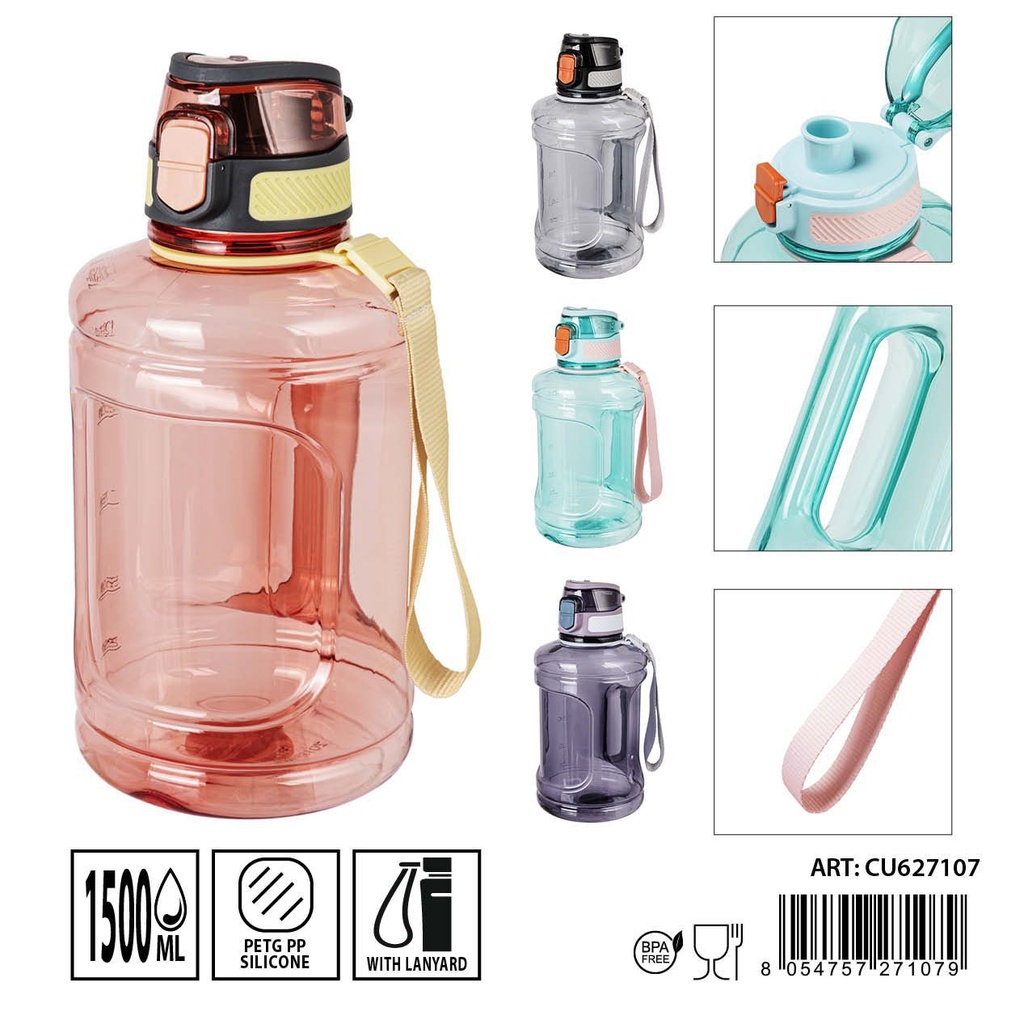 Botella de agua 1500ml 12.2x25cm para bebidas