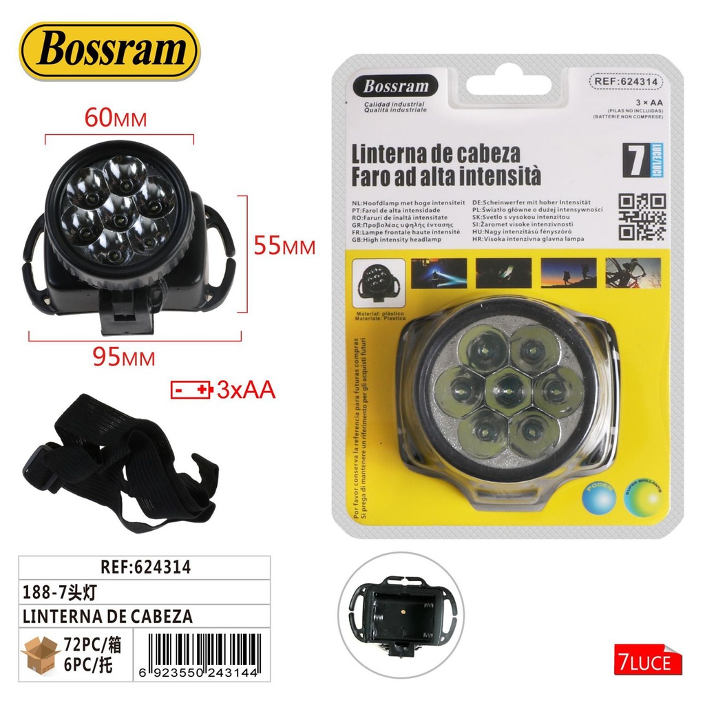 Linterna de cabeza para actividades nocturnas y seguridad